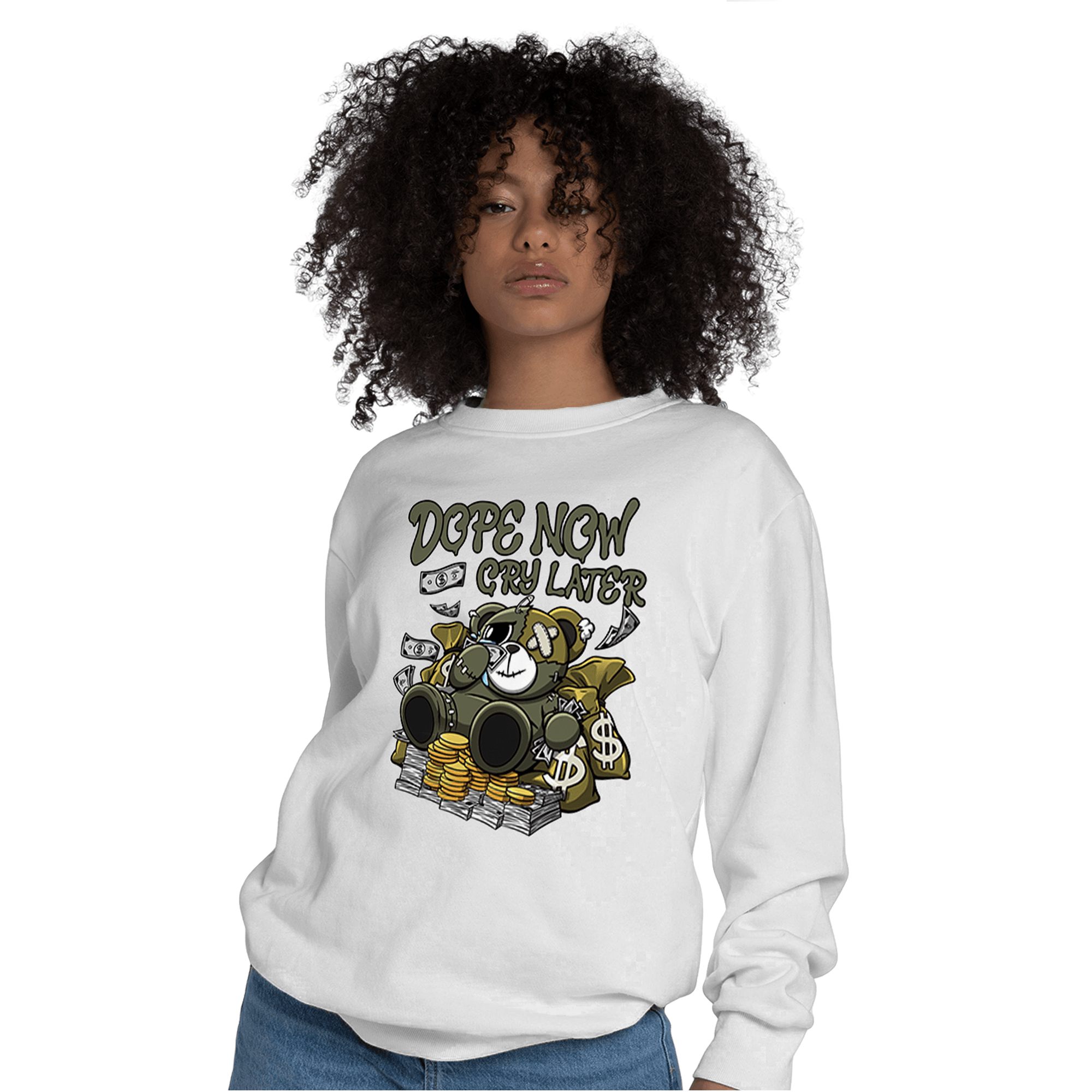 SE Craft Medium Olive 4s Sweatshirt Match Money Cry BER - NastyJamz