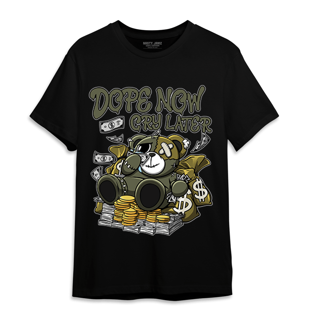 SE Craft Medium Olive 4s T Shirt Match Money Cry BER - NastyJamz
