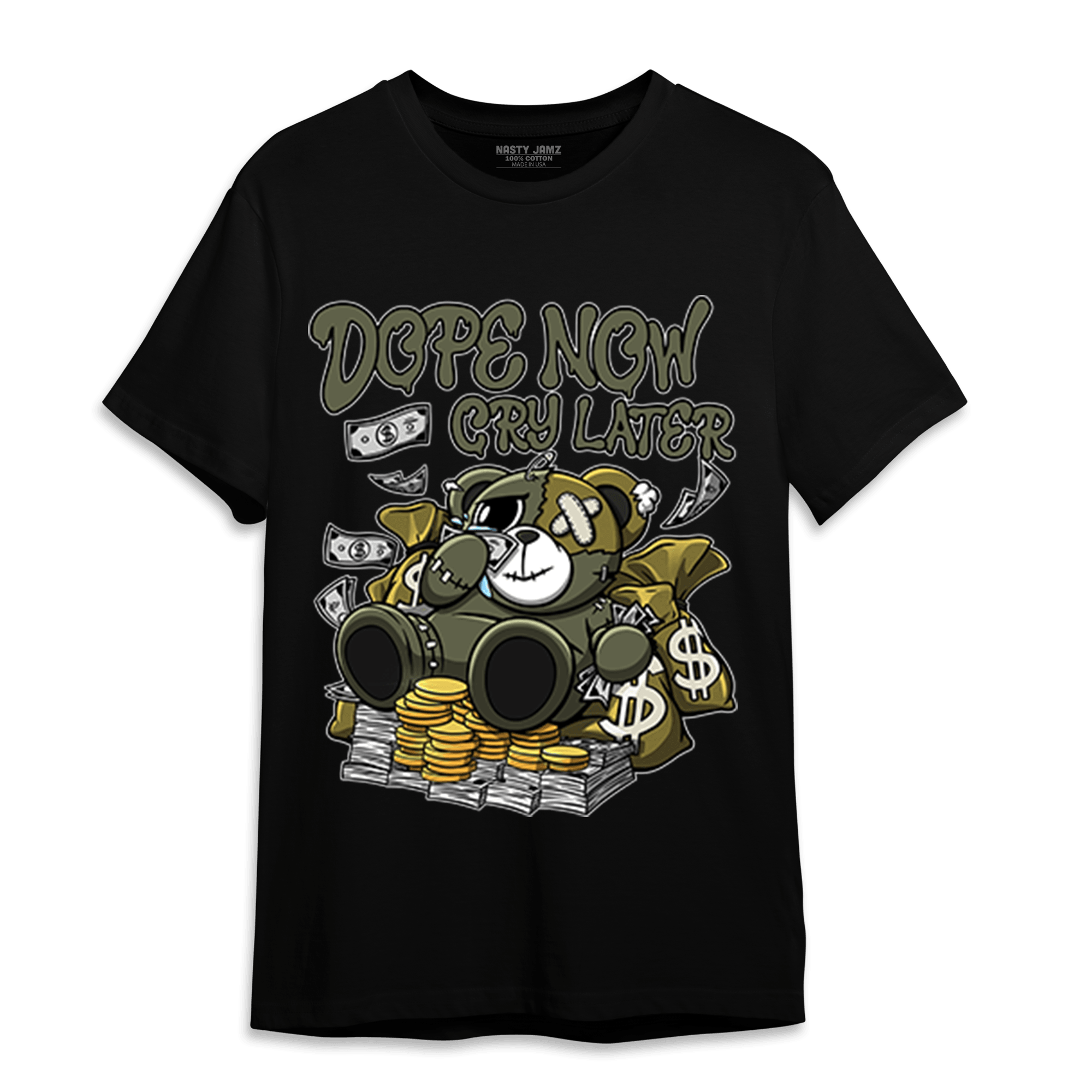 SE Craft Medium Olive 4s T Shirt Match Money Cry BER - NastyJamz