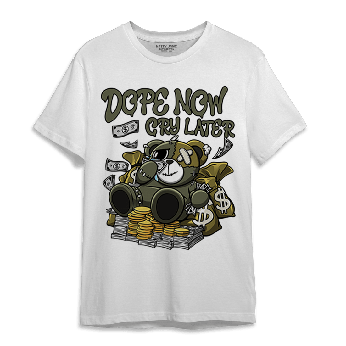 SE Craft Medium Olive 4s T Shirt Match Money Cry BER - NastyJamz
