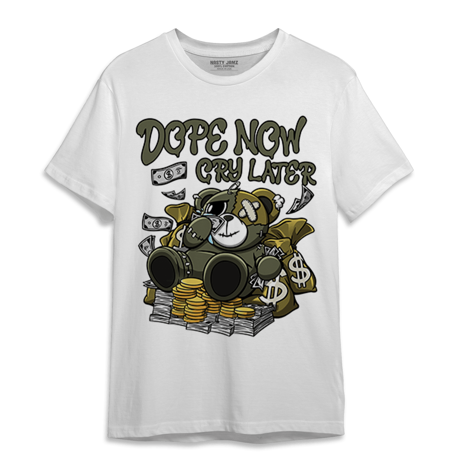 SE Craft Medium Olive 4s T Shirt Match Money Cry BER - NastyJamz