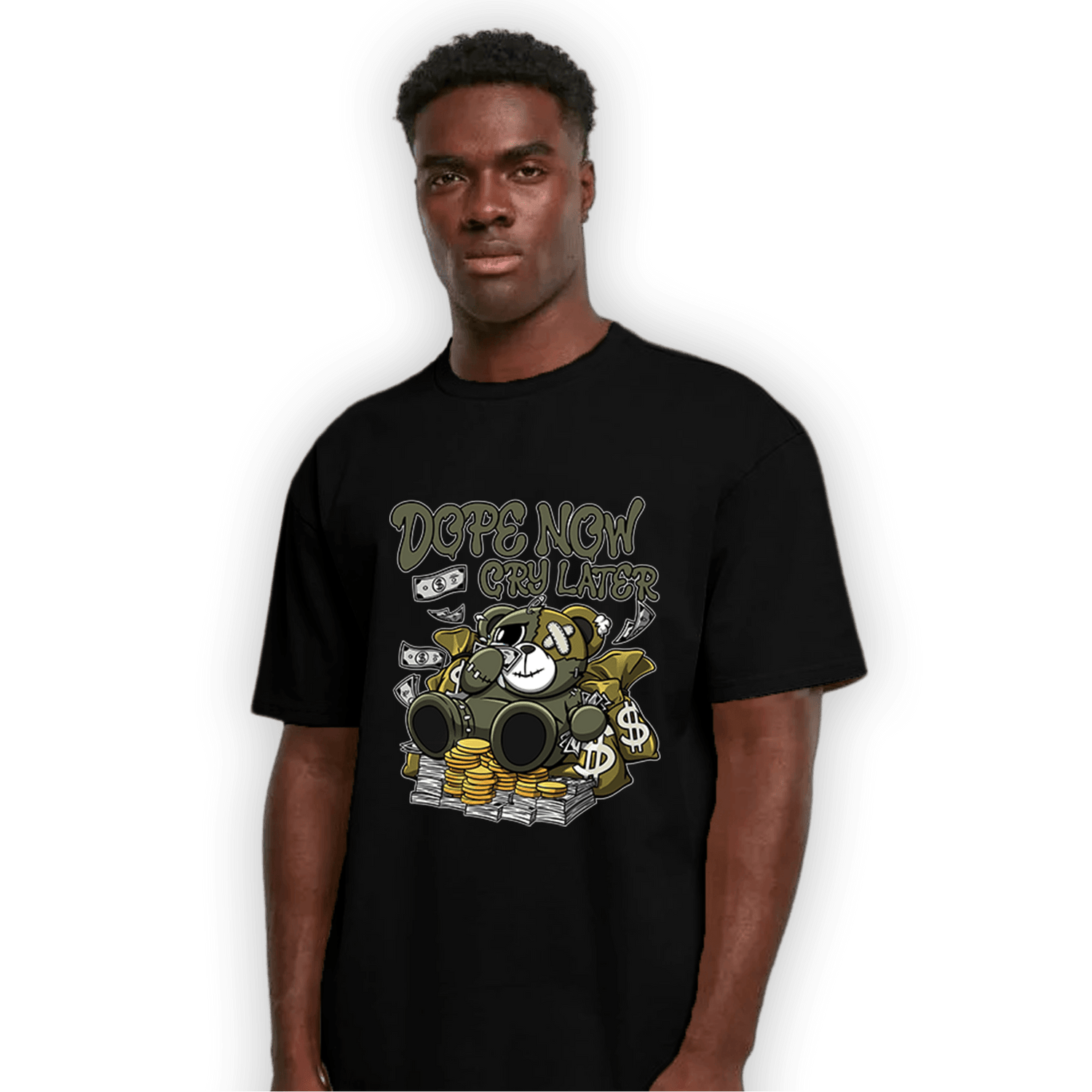 SE Craft Medium Olive 4s T Shirt Match Money Cry BER - NastyJamz