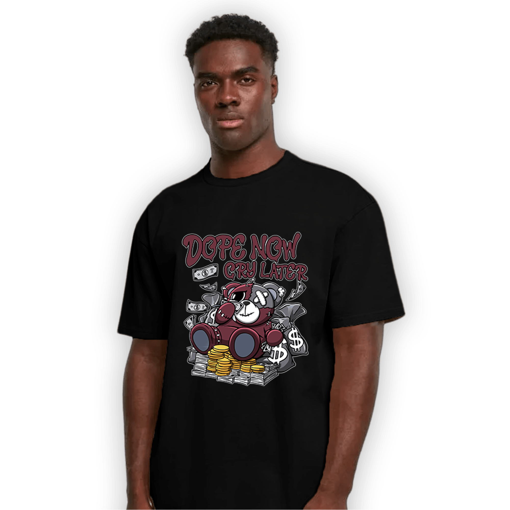 Burgundy 5s T Shirt Match Money Cry BER - NastyJamz