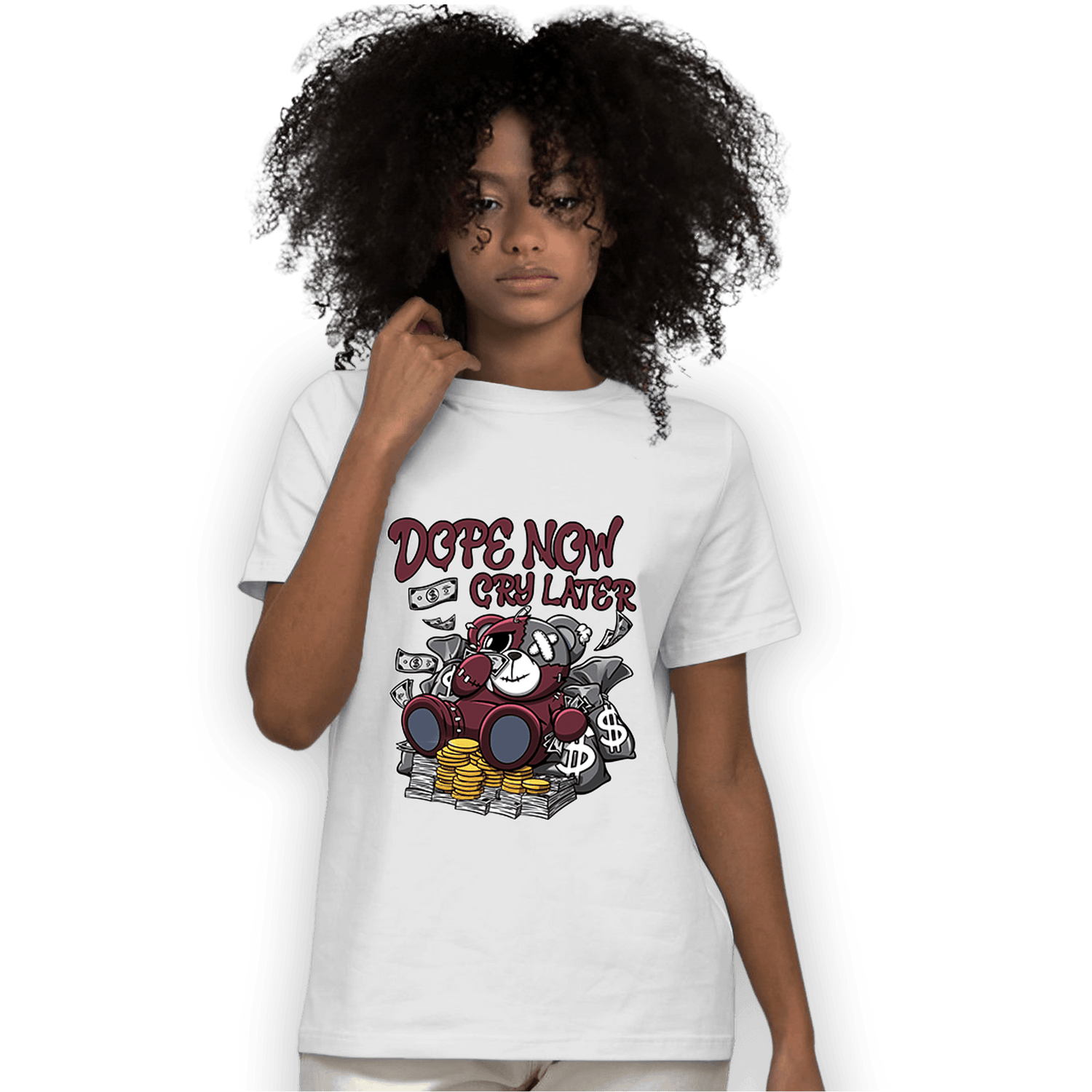 Burgundy 5s T Shirt Match Money Cry BER - NastyJamz