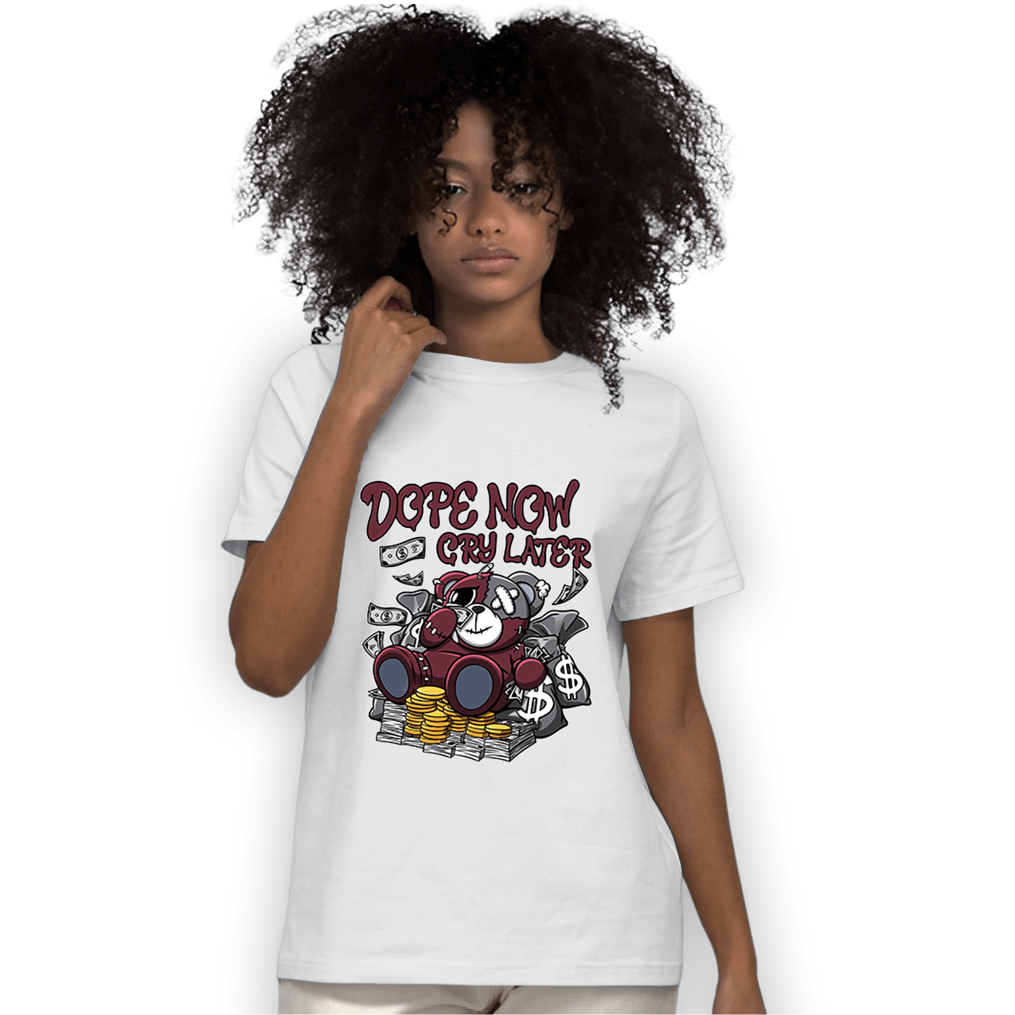 Burgundy 5s T Shirt Match Money Cry BER - NastyJamz