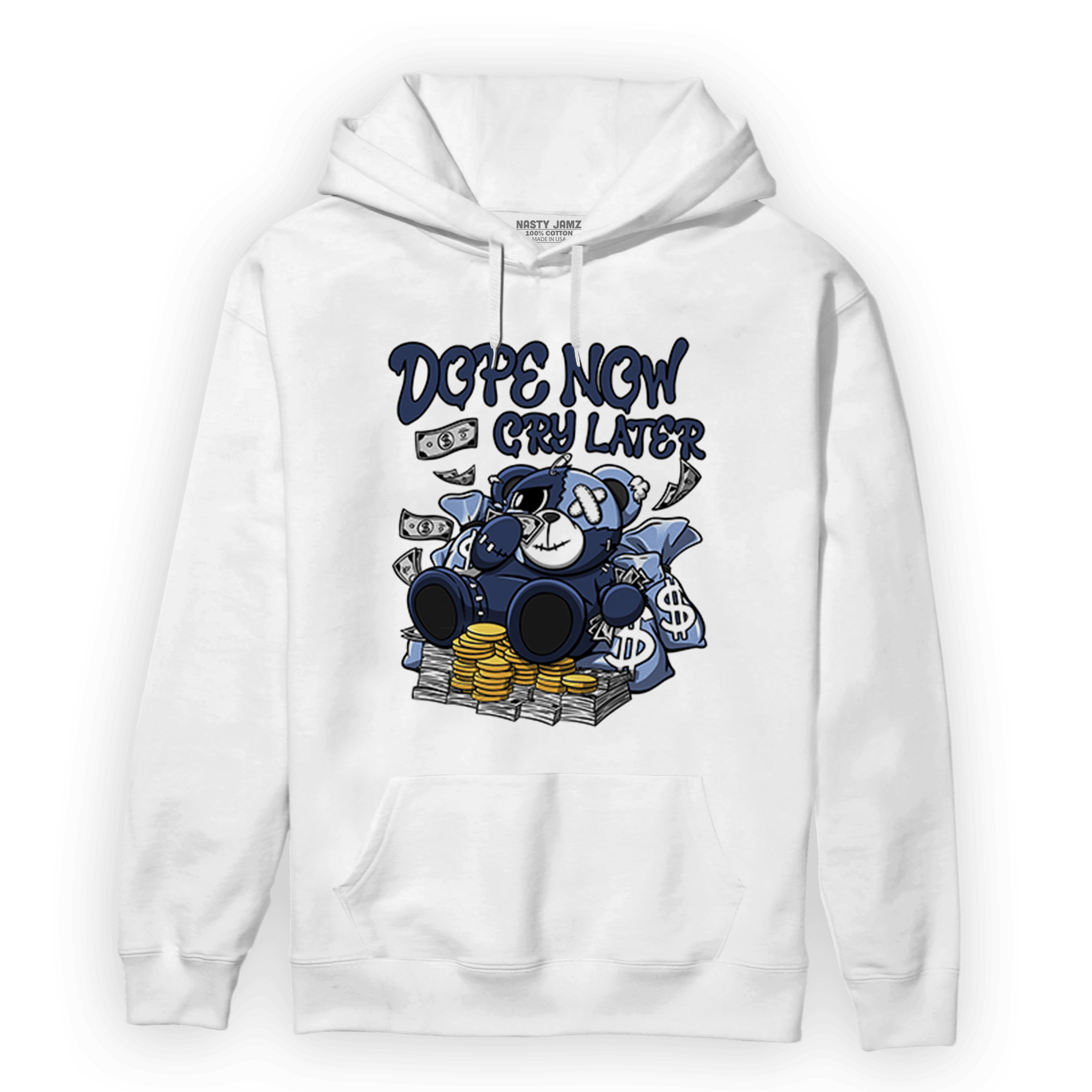 Midnight Navy 5s Hoodie Match Money Cry BER - NastyJamz