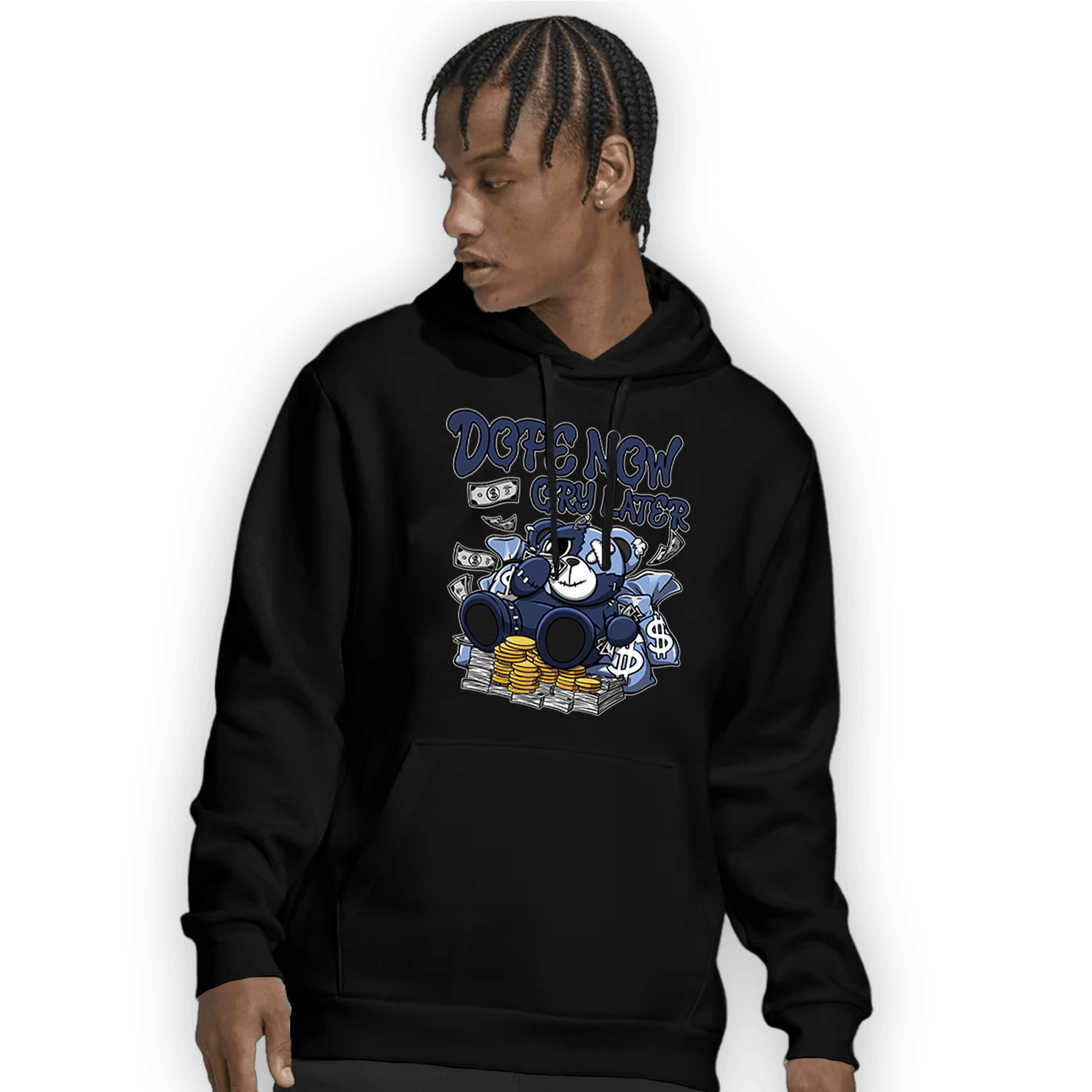 Midnight Navy 5s Hoodie Match Money Cry BER - NastyJamz