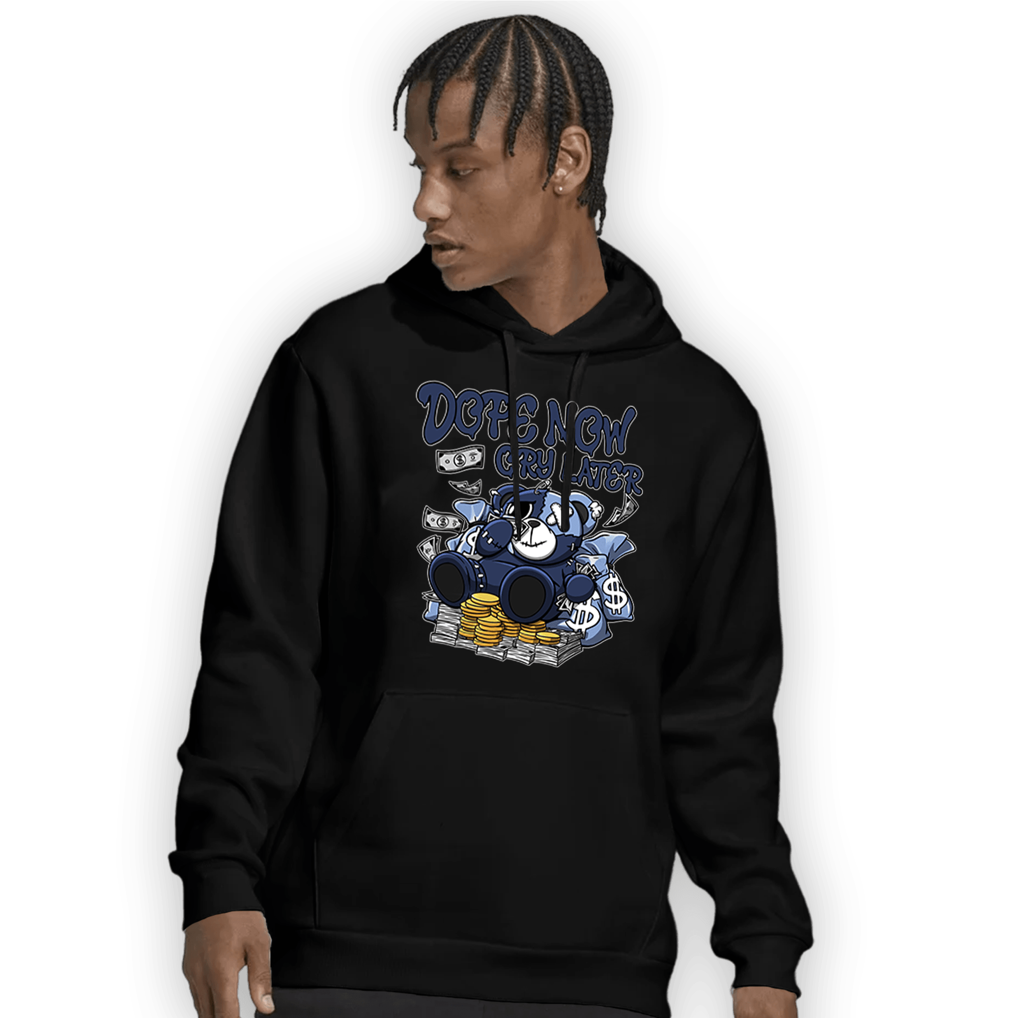 Midnight Navy 5s Hoodie Match Money Cry BER - NastyJamz