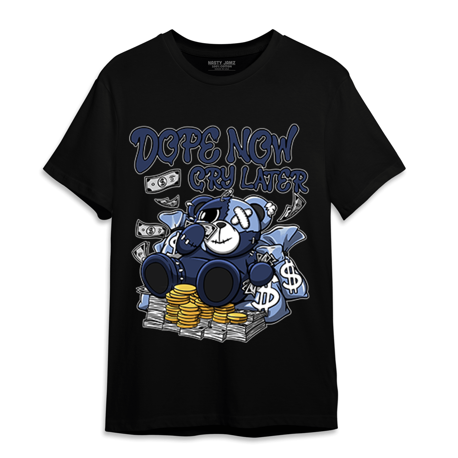 Midnight Navy 5s T Shirt Match Money Cry BER - NastyJamz