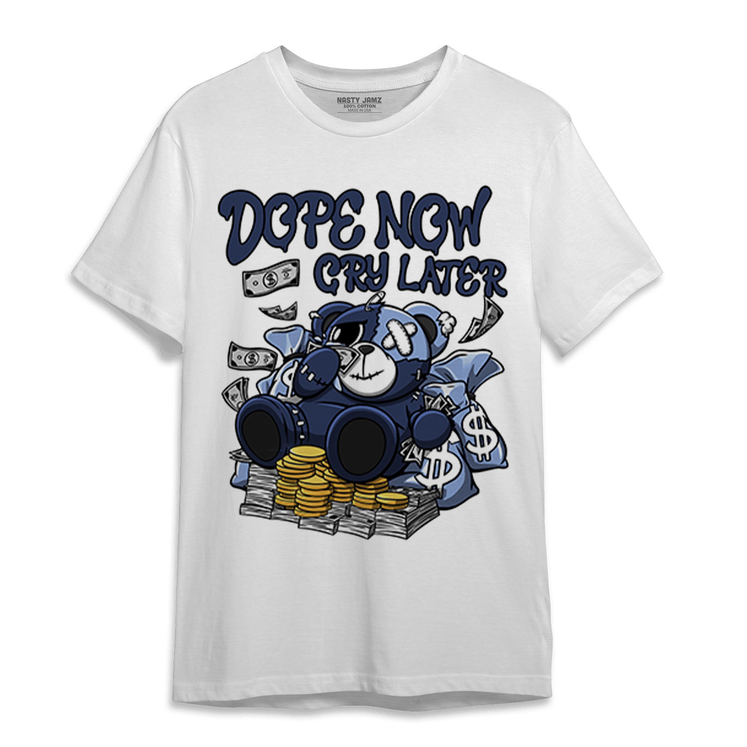 Midnight Navy 5s T Shirt Match Money Cry BER - NastyJamz