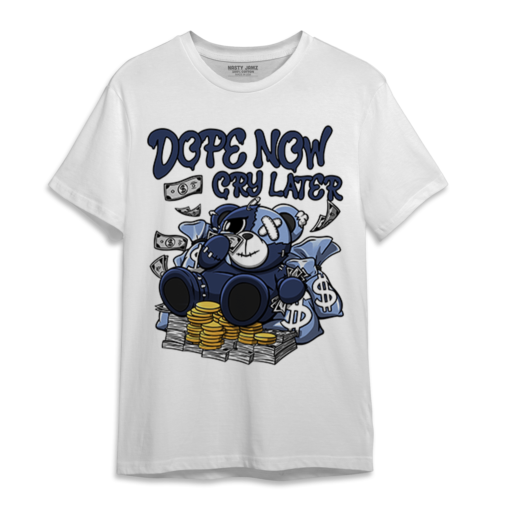 Midnight Navy 5s T Shirt Match Money Cry BER - NastyJamz