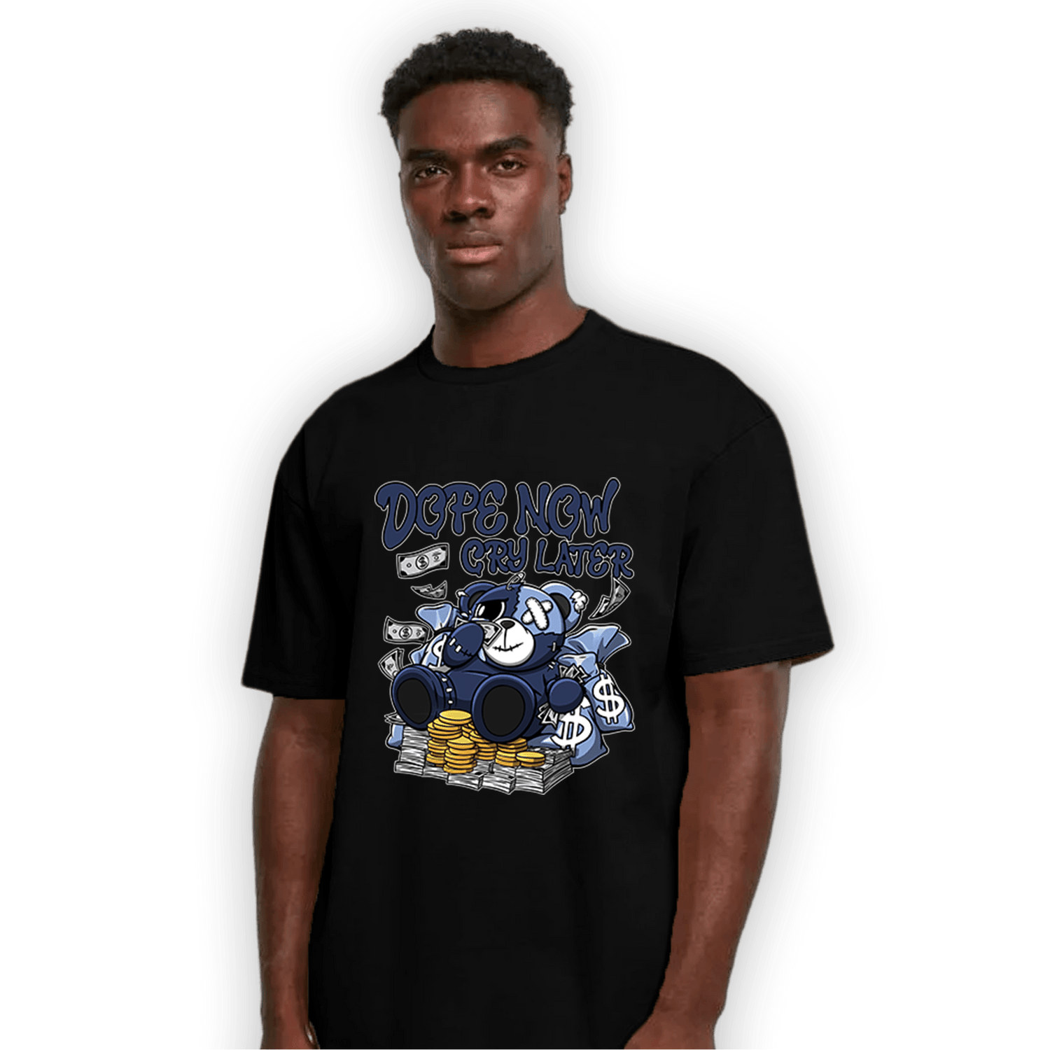 Midnight Navy 5s T Shirt Match Money Cry BER - NastyJamz