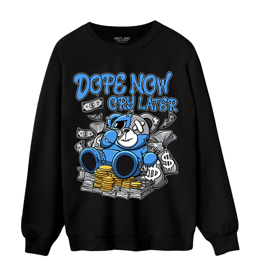 University Blue 5s Sweatshirt Match Money Cry BER - NastyJamz