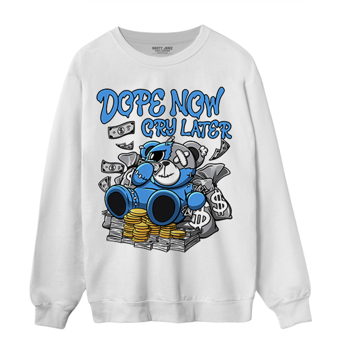 University Blue 5s Sweatshirt Match Money Cry BER - NastyJamz