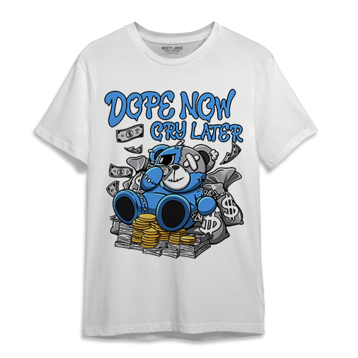 University Blue 5s T Shirt Match Money Cry BER - NastyJamz