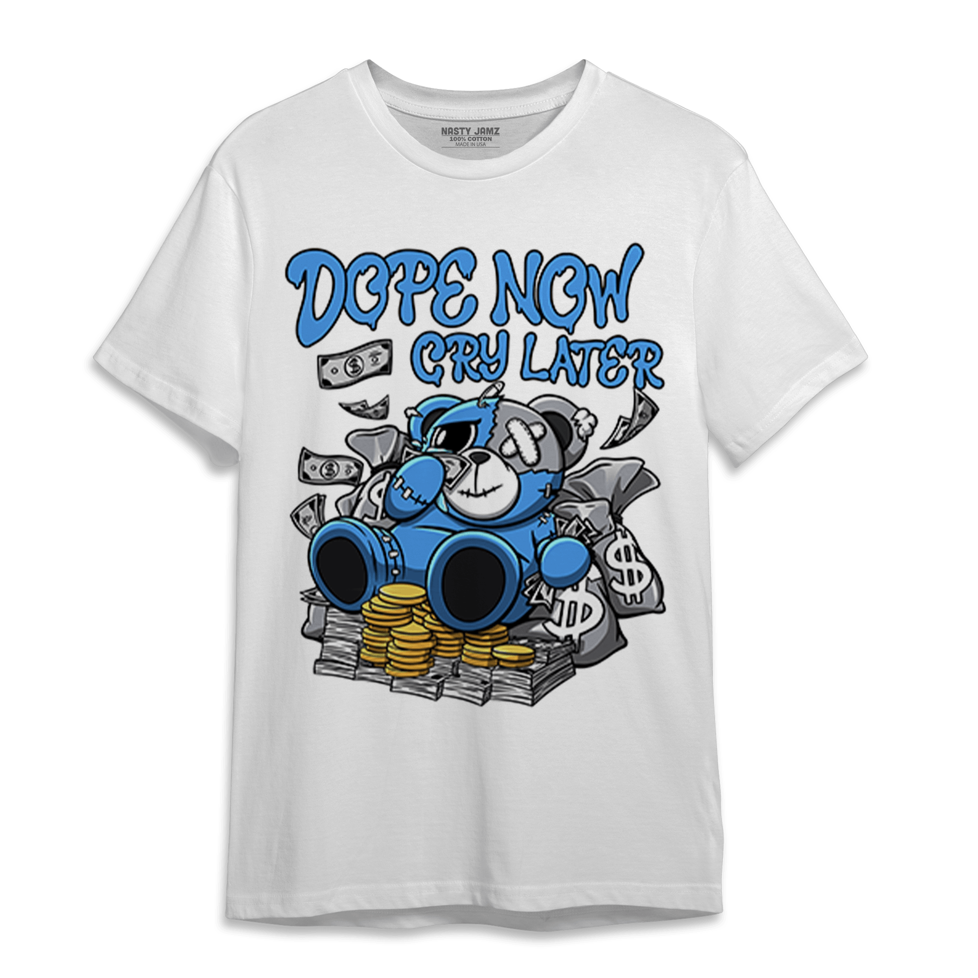 University Blue 5s T Shirt Match Money Cry BER - NastyJamz