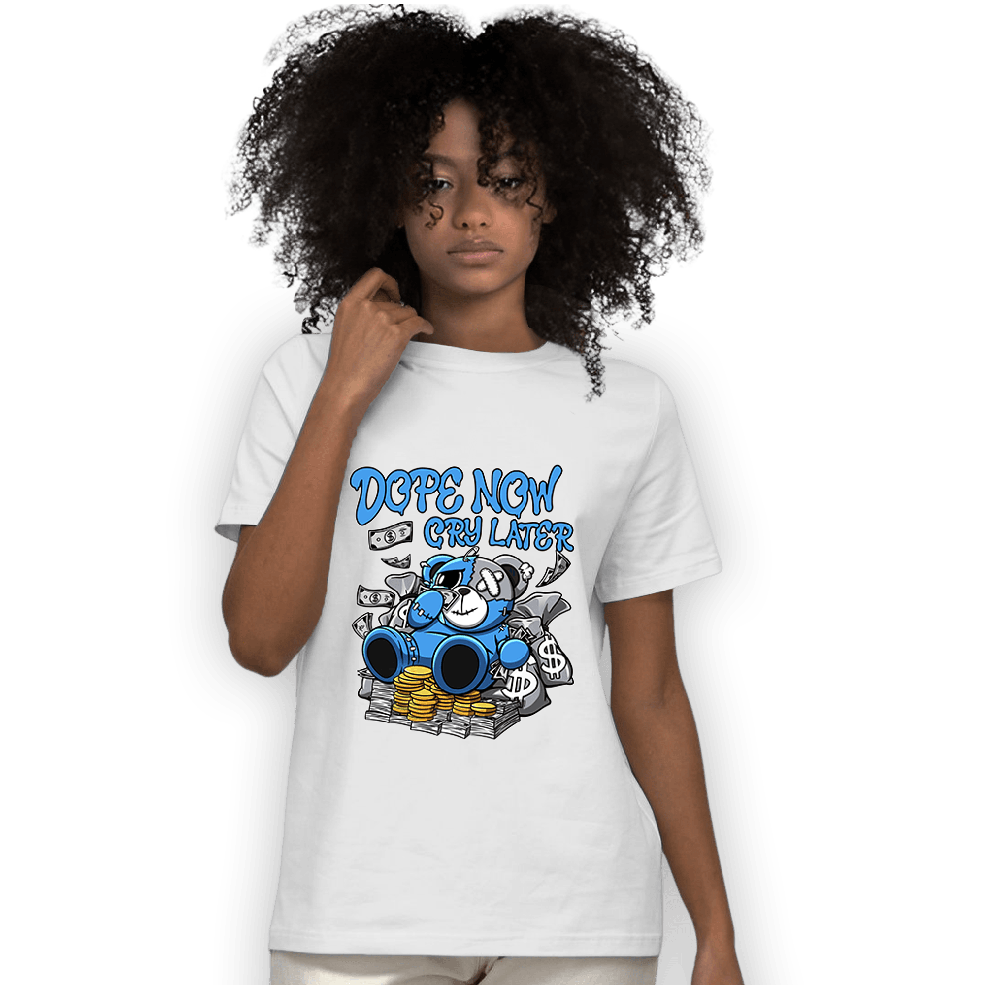 University Blue 5s T Shirt Match Money Cry BER - NastyJamz