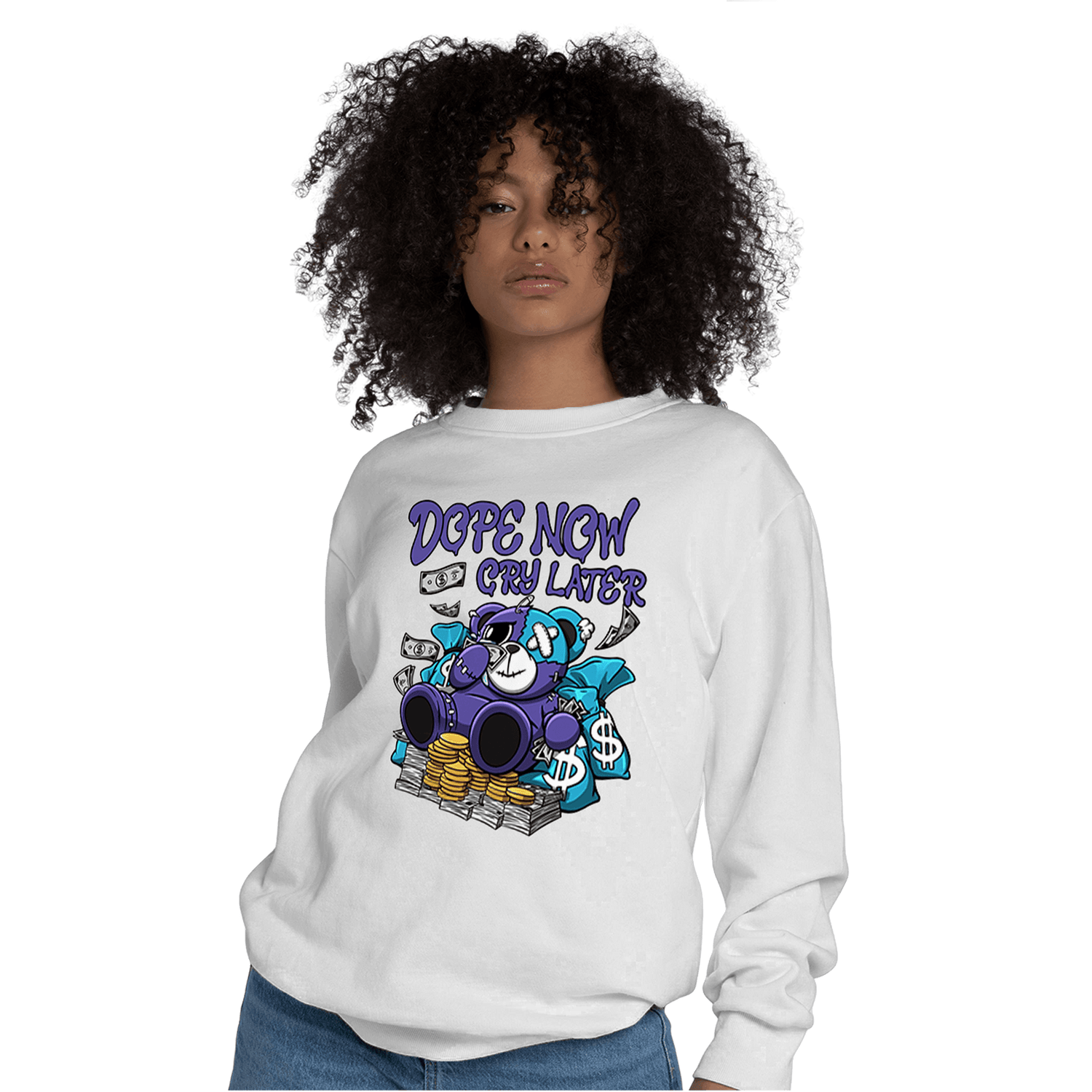 Aqua 6s Sweatshirt Match Money Cry BER - NastyJamz