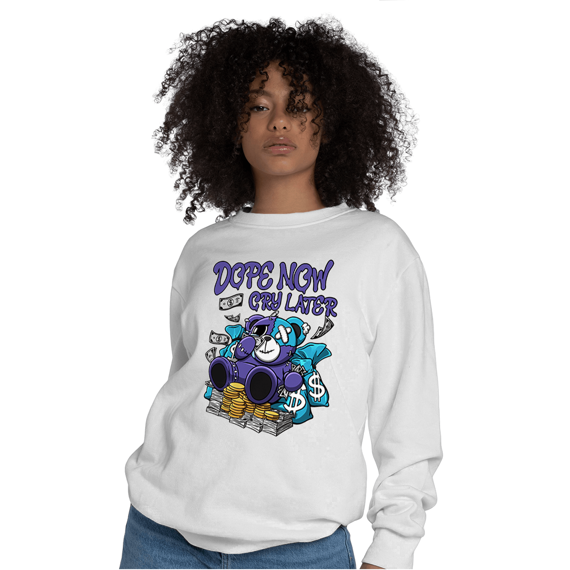 Aqua 6s Sweatshirt Match Money Cry BER - NastyJamz