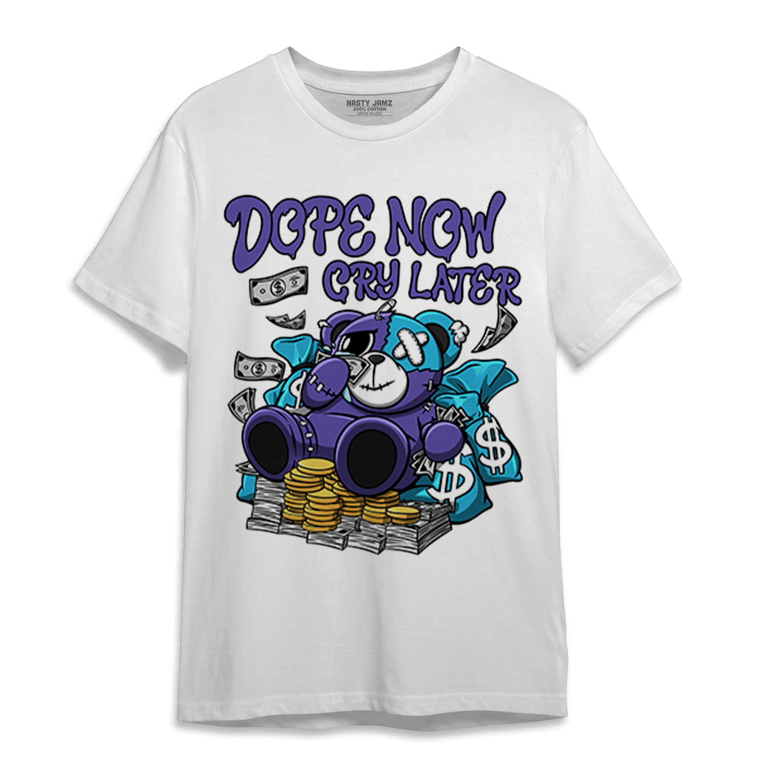 Aqua 6s T Shirt Match Money Cry BER - NastyJamz