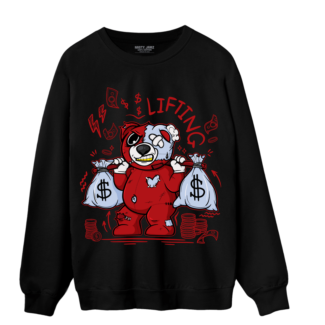 Cherry 11s Sweatshirt Match Money Lifting BER - NastyJamz