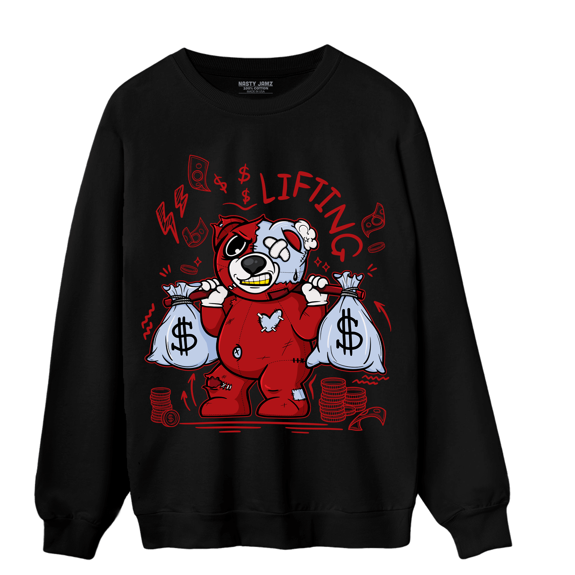 Cherry 11s Sweatshirt Match Money Lifting BER - NastyJamz