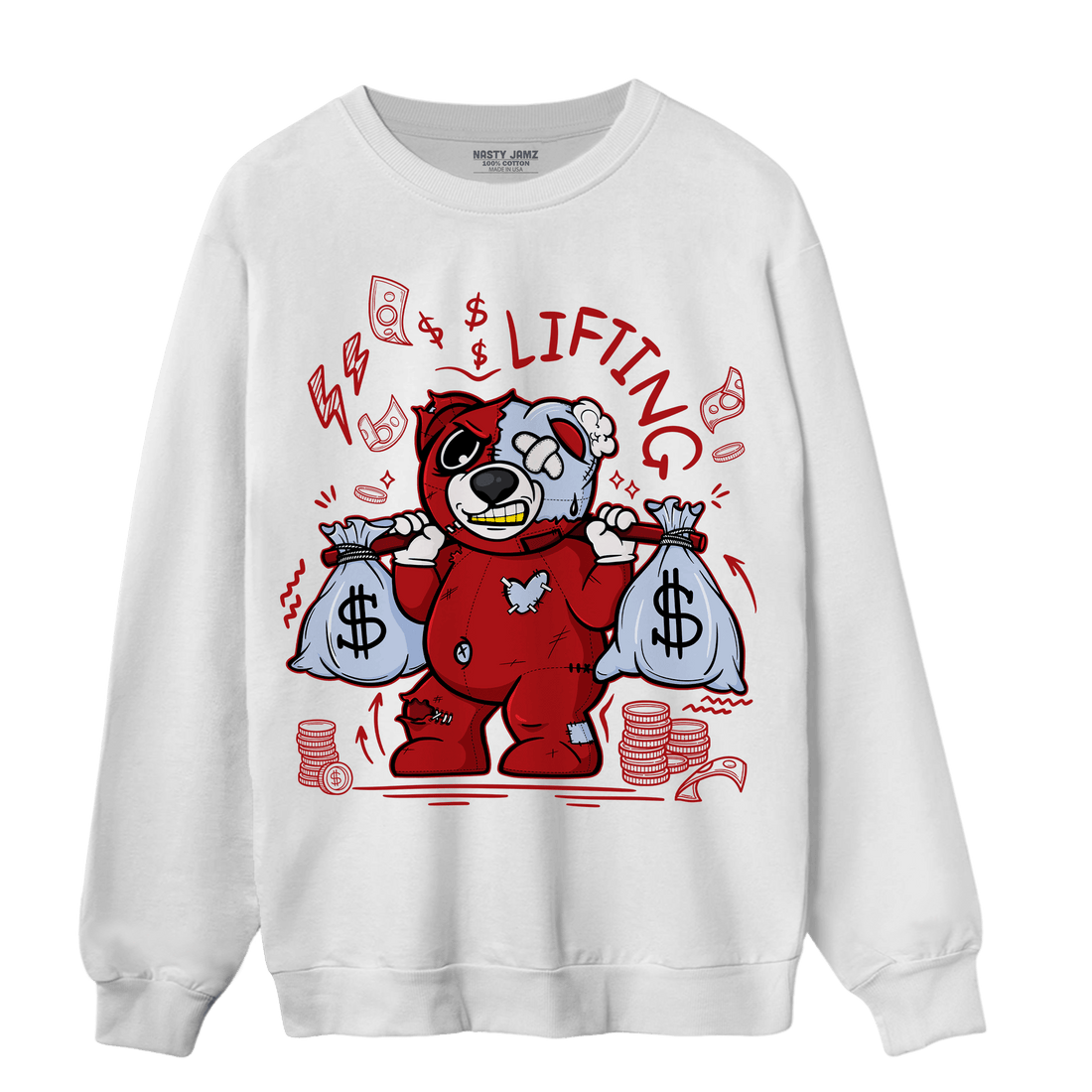 Cherry 11s Sweatshirt Match Money Lifting BER - NastyJamz