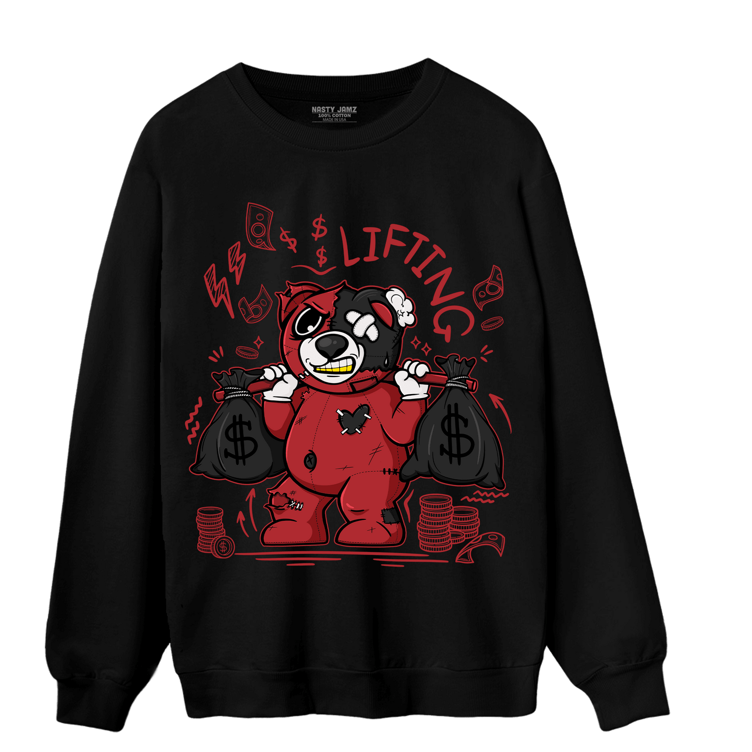 Cherry 12s Sweatshirt Match Money Lifting BER - NastyJamz