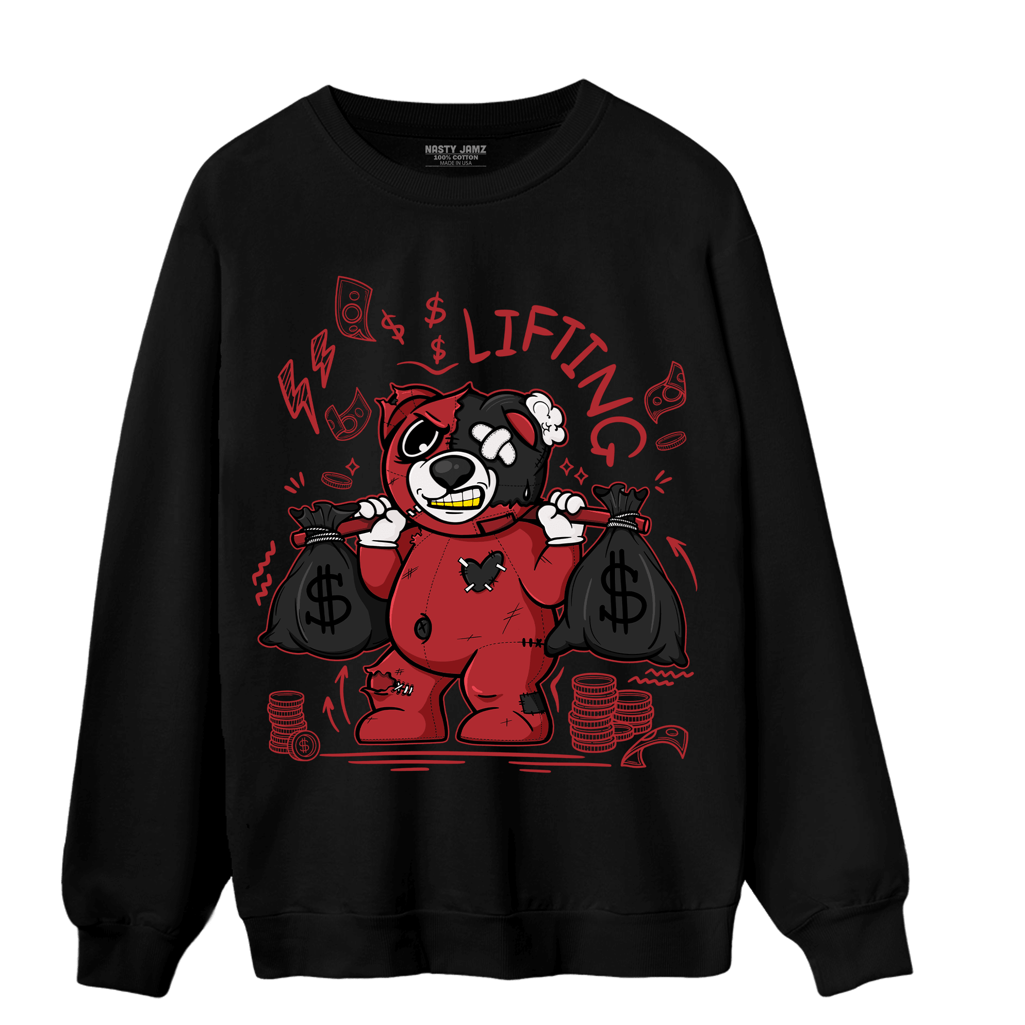 Cherry 12s Sweatshirt Match Money Lifting BER - NastyJamz