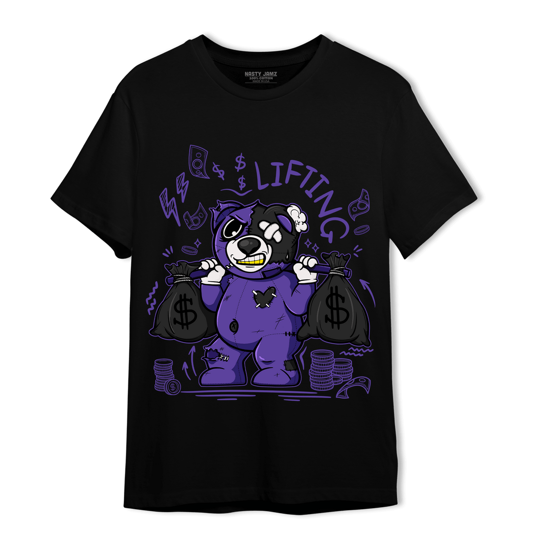 Field Purple 12s T Shirt Match Money Lifting BER - NastyJamz