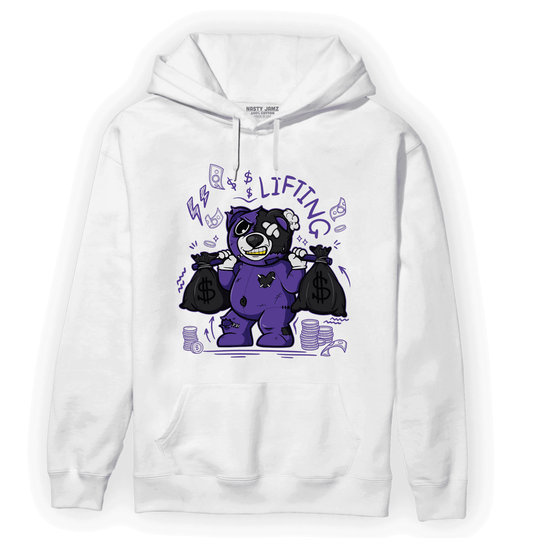 Field Purple 12s Hoodie Match Money Lifting BER - NastyJamz