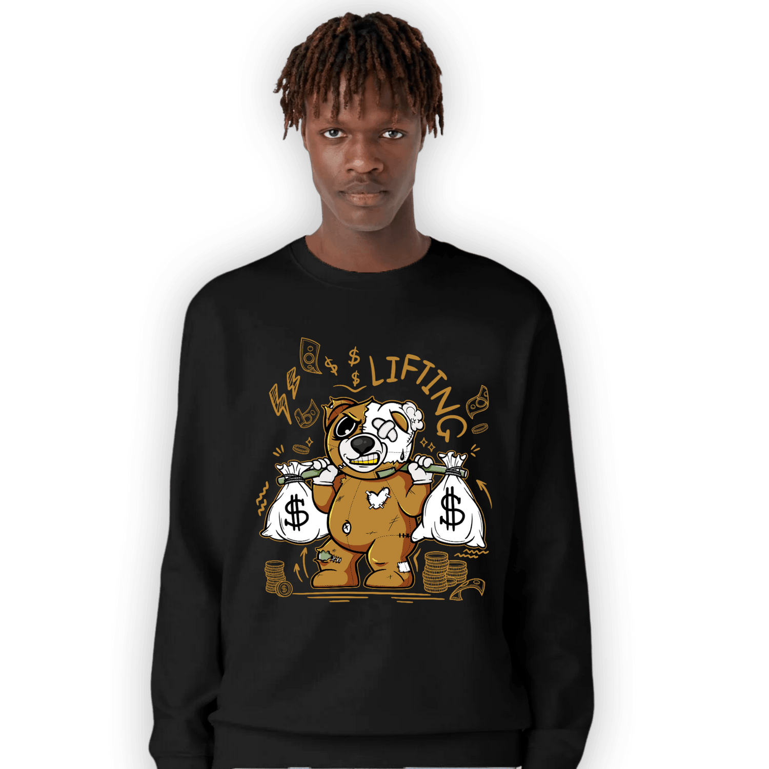 Wheat 13s Sweatshirt Match Money Lifting BER - NastyJamz