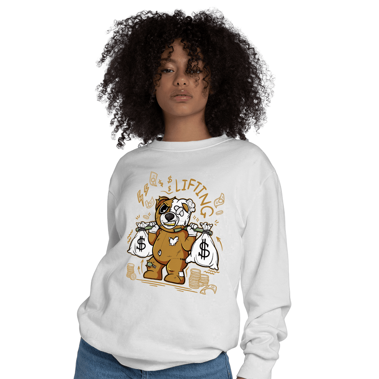 Wheat 13s Sweatshirt Match Money Lifting BER - NastyJamz