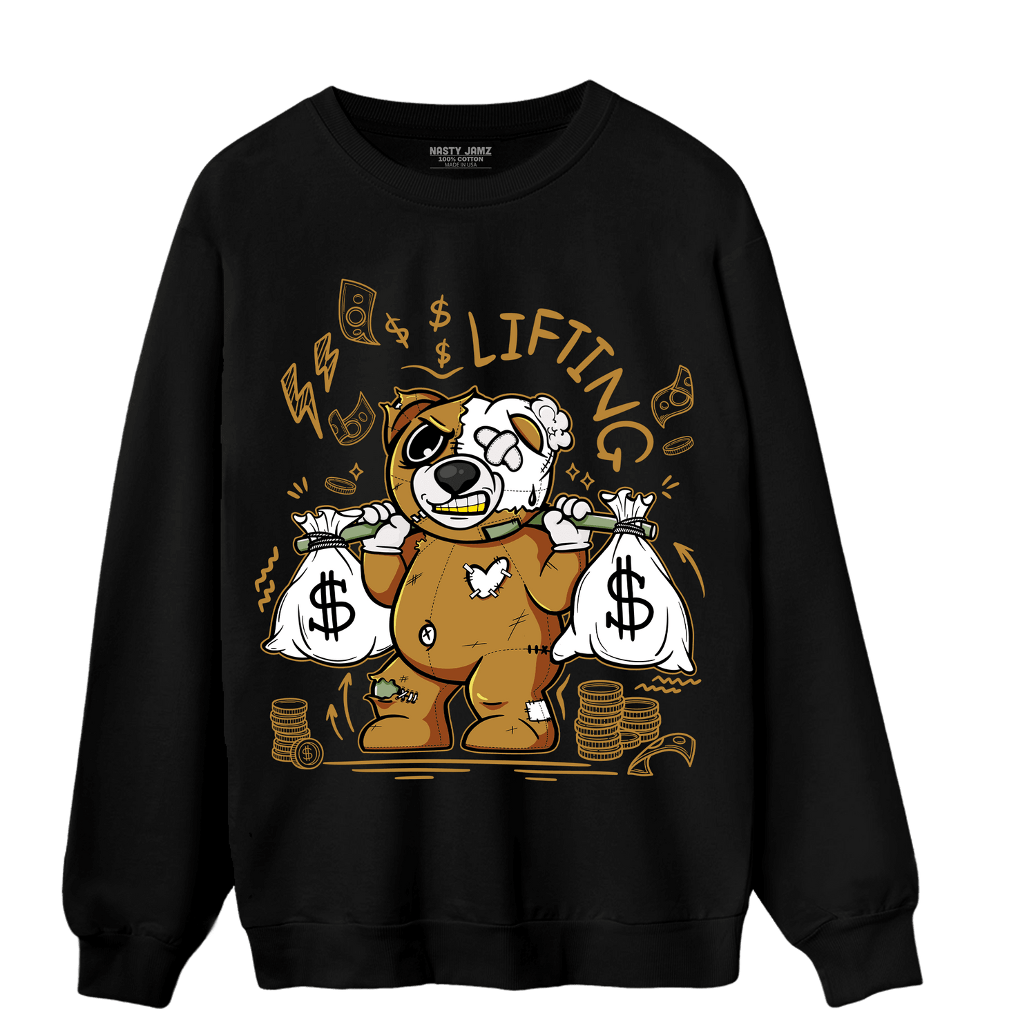 Wheat 13s Sweatshirt Match Money Lifting BER - NastyJamz