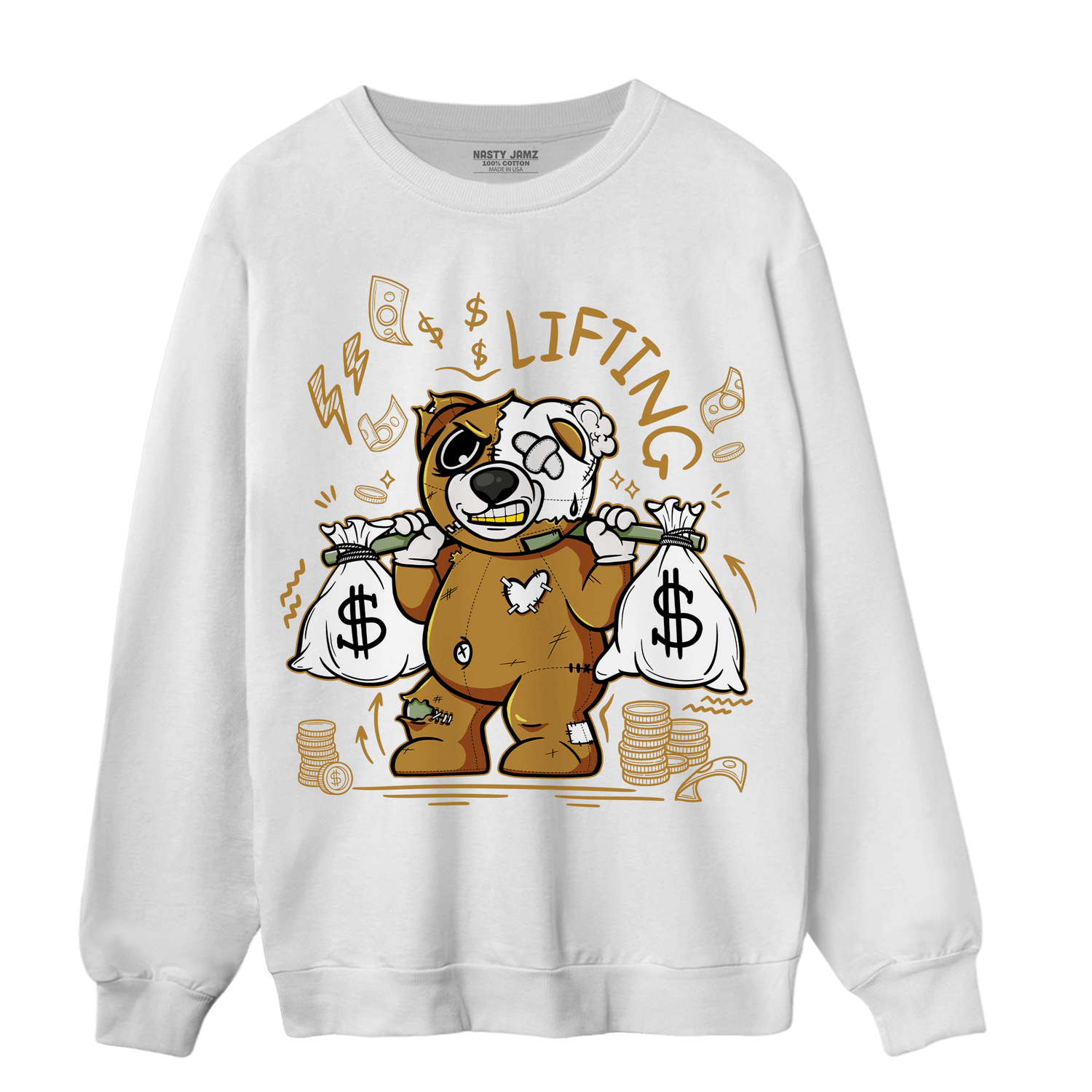 Wheat 13s Sweatshirt Match Money Lifting BER - NastyJamz