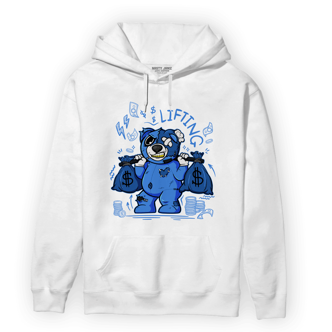 University Blue Toe 1s Hoodie Match Money Lifting BER - NastyJamz