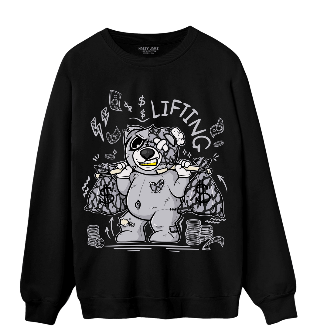 Off Noir 3s Sweatshirt Match Money Lifting BER - NastyJamz