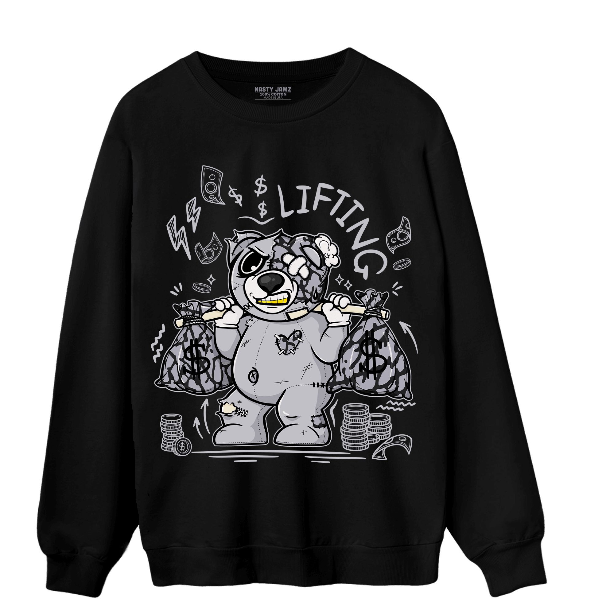 Off Noir 3s Sweatshirt Match Money Lifting BER - NastyJamz