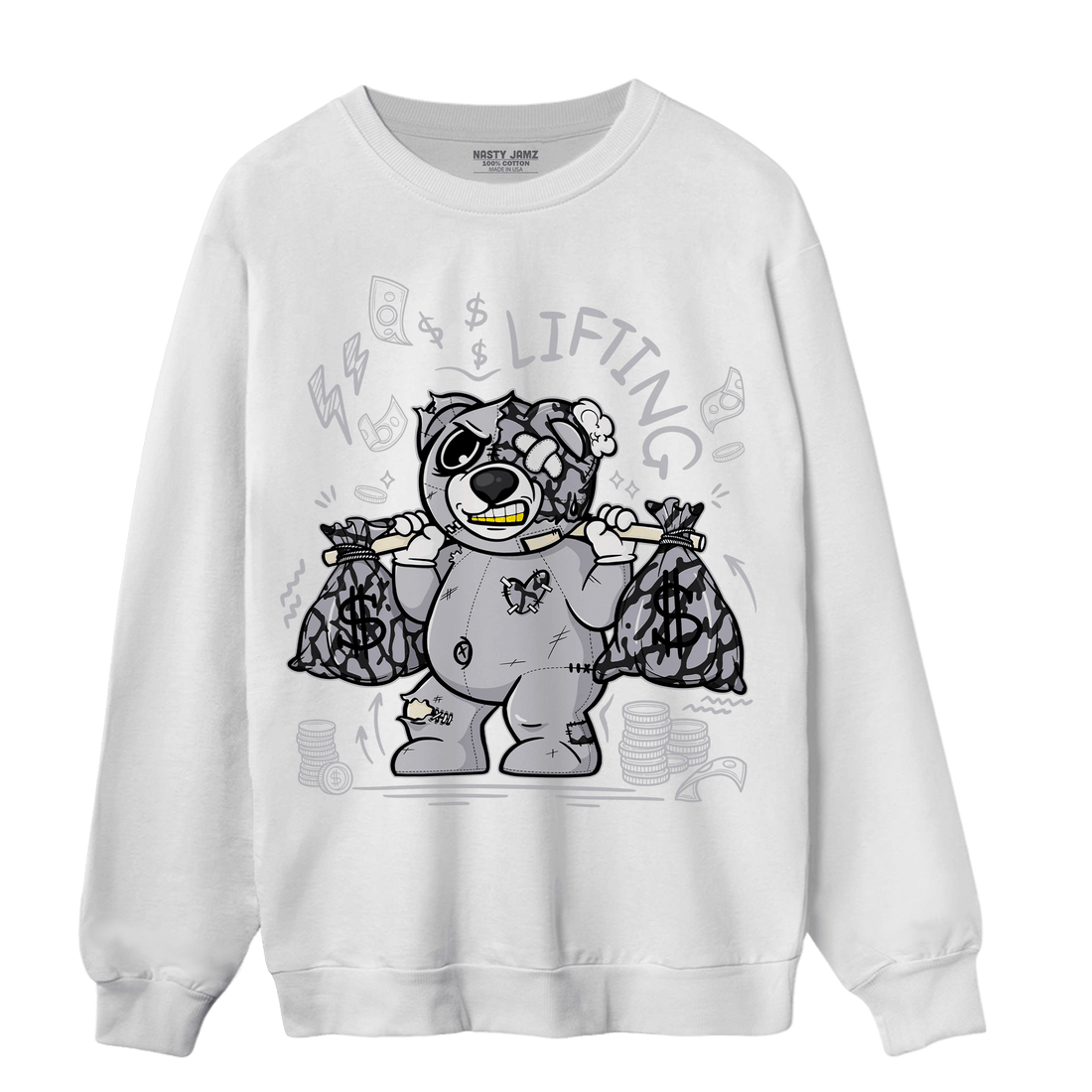 Off Noir 3s Sweatshirt Match Money Lifting BER - NastyJamz