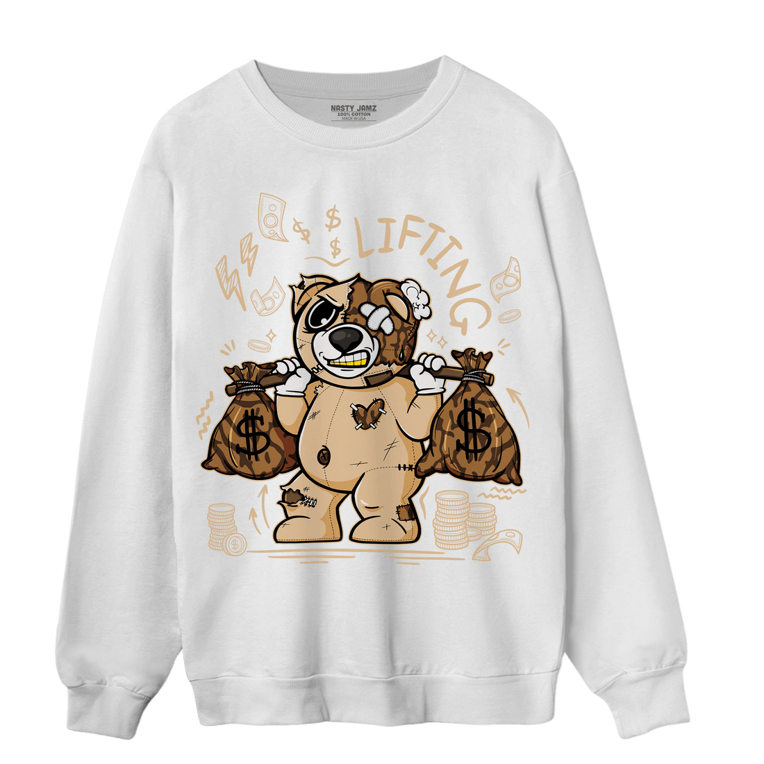 Palomino 3s Sweatshirt Match Money Lifting BER - NastyJamz