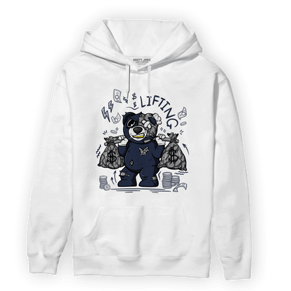 White Navy 3s Hoodie Match Money Lifting BER - NastyJamz