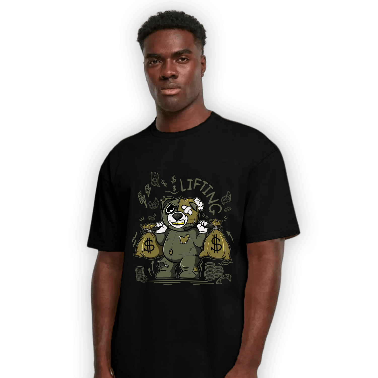 SE Craft Medium Olive 4s T Shirt Match Money Lifting BER - NastyJamz