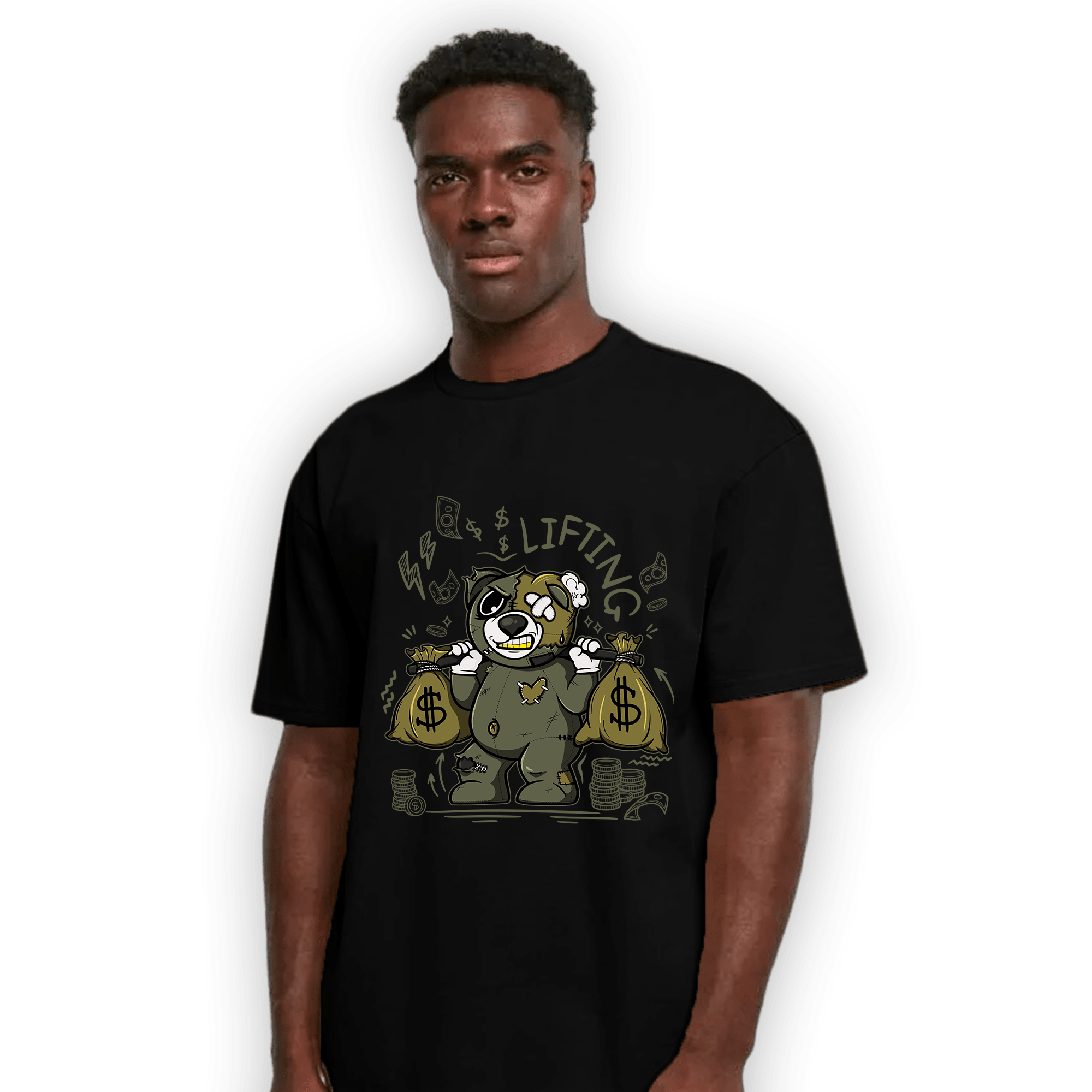 SE Craft Medium Olive 4s T Shirt Match Money Lifting BER - NastyJamz