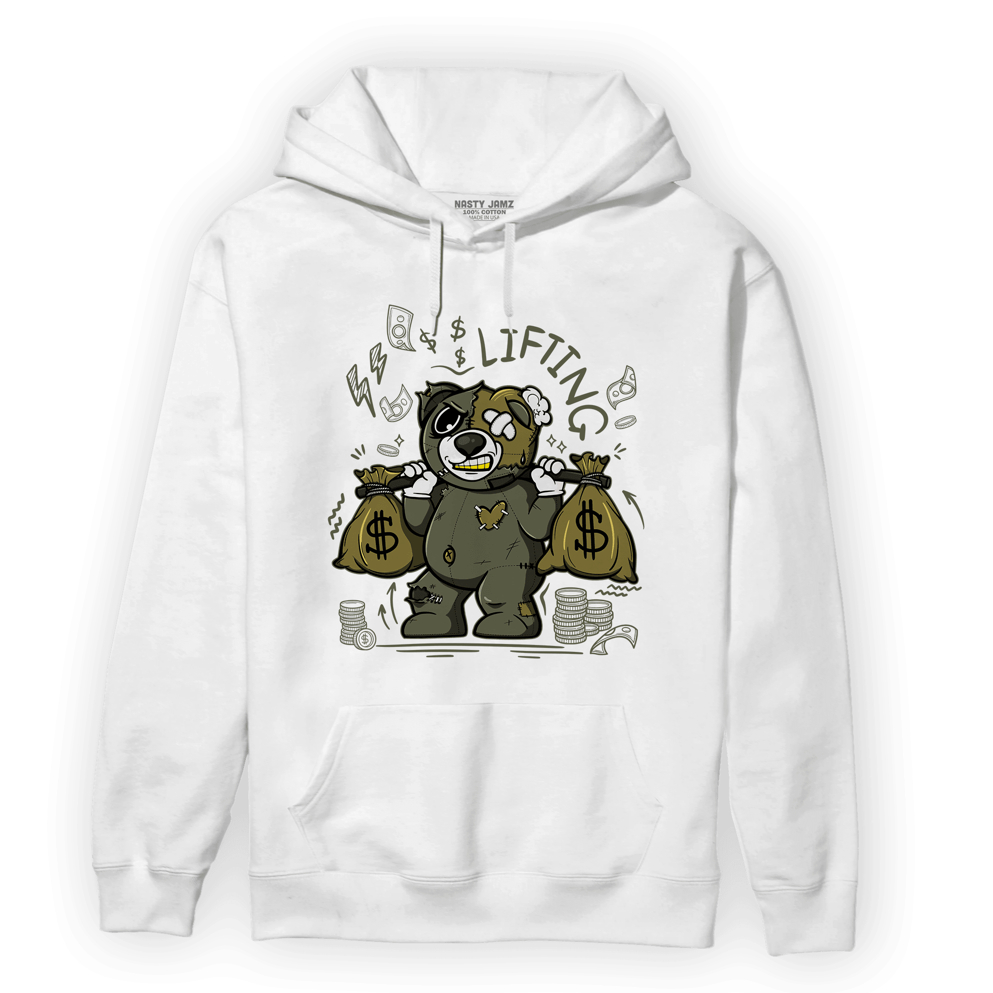 SE Craft Medium Olive 4s Hoodie Match Money Lifting BER - NastyJamz