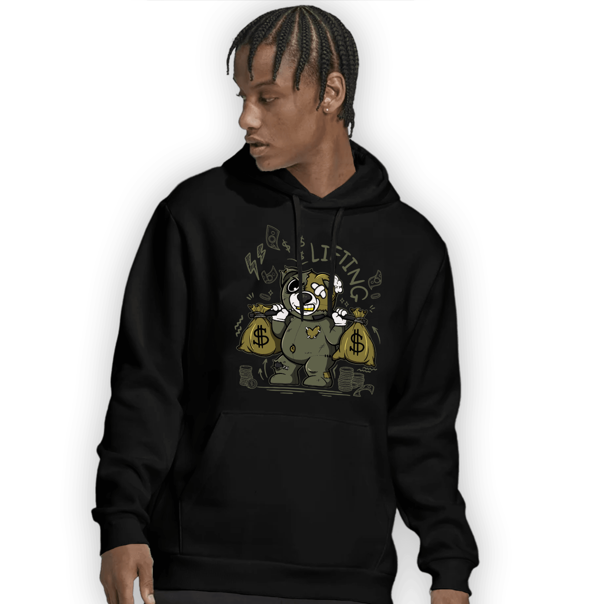 SE Craft Medium Olive 4s Hoodie Match Money Lifting BER - NastyJamz