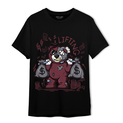 Burgundy 5s T Shirt Match Money Lifting BER - NastyJamz