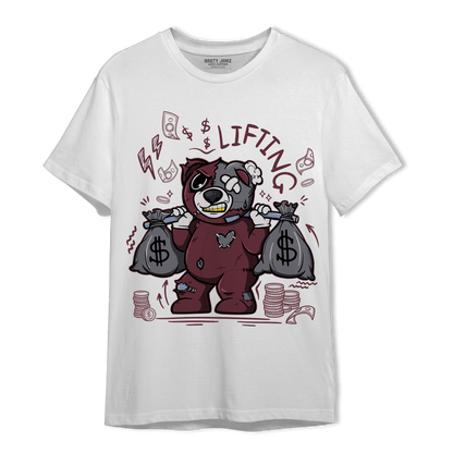 Burgundy 5s T Shirt Match Money Lifting BER - NastyJamz