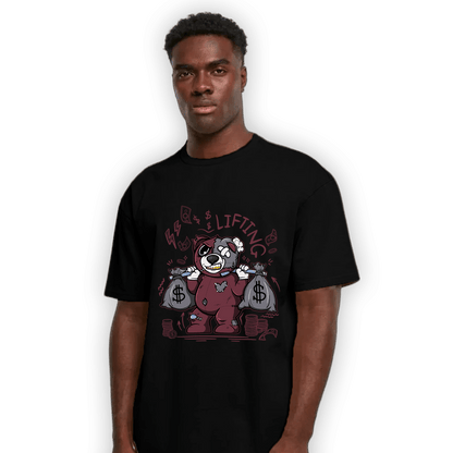 Burgundy 5s T Shirt Match Money Lifting BER - NastyJamz