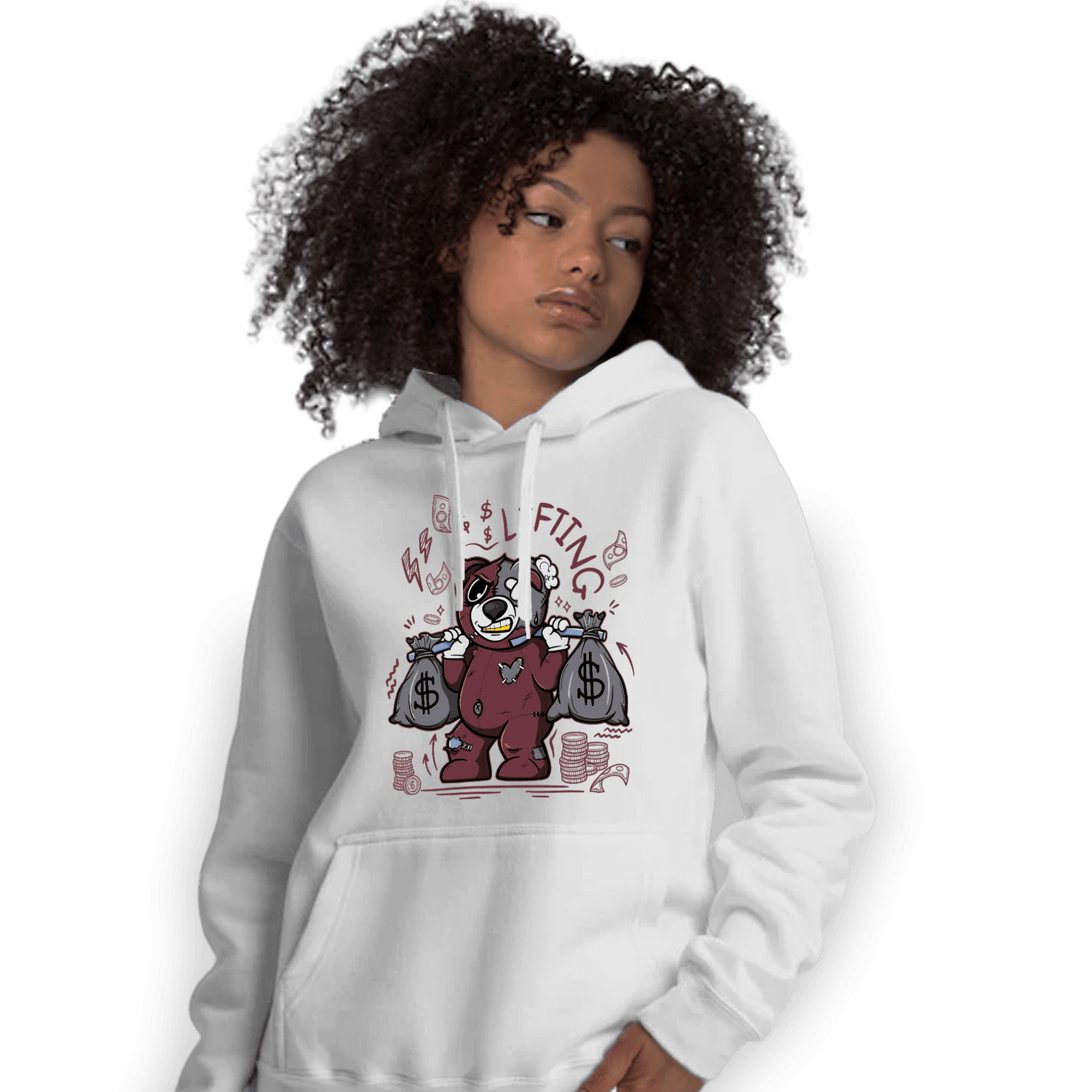 Burgundy 5s Hoodie Match Money Lifting BER - NastyJamz