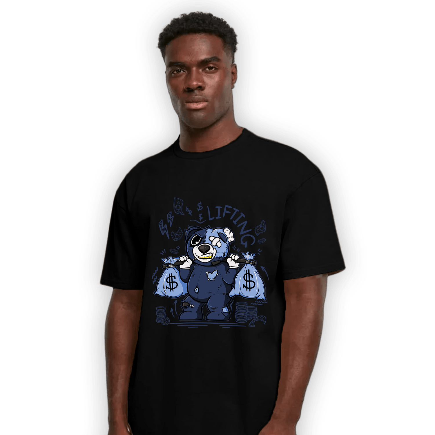 Midnight Navy 5s T Shirt Match Money Lifting BER - NastyJamz